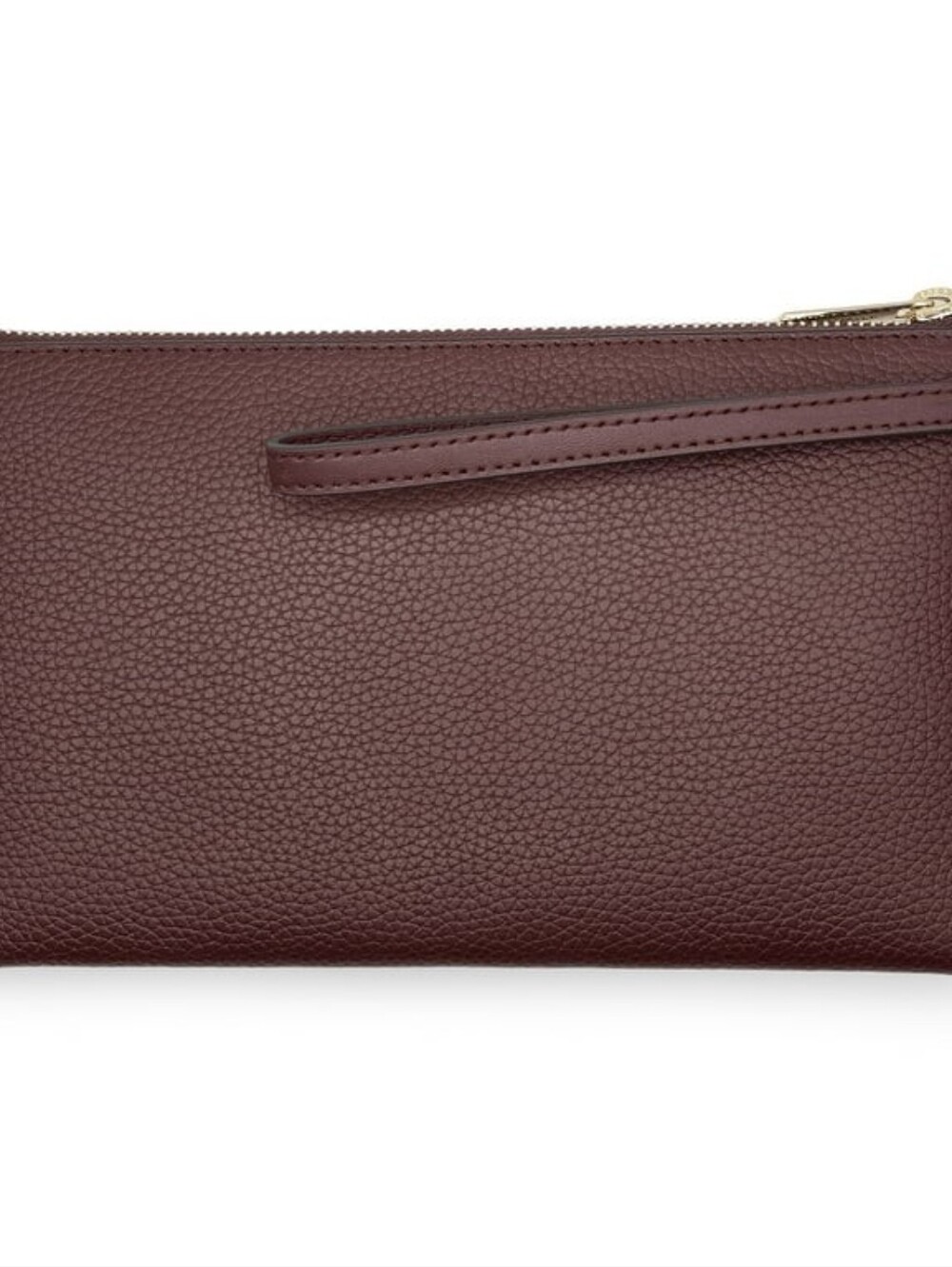 Michael Kors Burgundy Pebbled Leather Wristlet Clutch with Gold Hardware - Picture 2 of 8